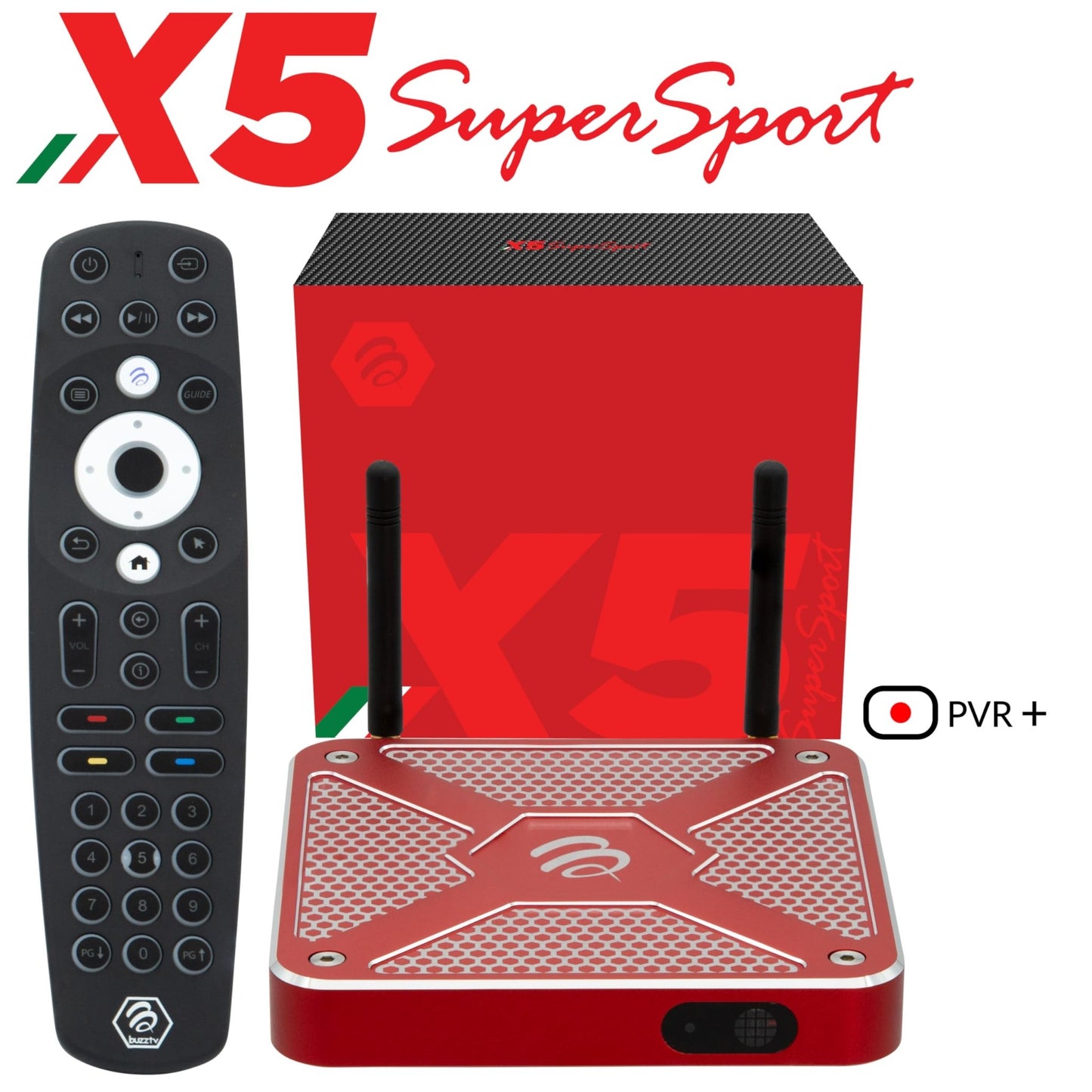 BuzzTV X5 SS Android 13 TV Box, 4GB DDR4 RAM, 128GB Storage, Voice - Controlled Remote, Wireless AX, USB - C, Global Power Adapters - electronicsexpo.com - Streaming Players
