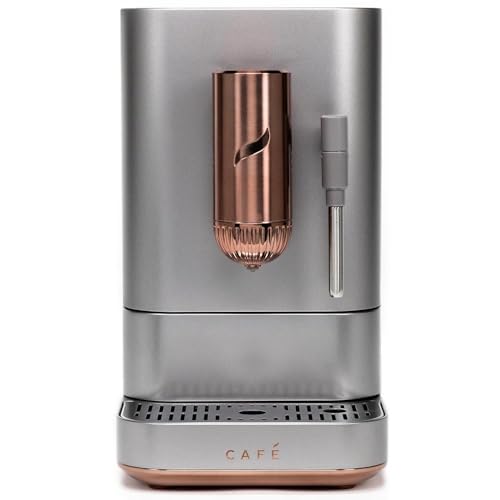 Café Affetto Automatic Espresso Machine + Milk Frother | Built - In & Adjustable Espresso Bean Grinder | One - Touch Brew in 90 Seconds | Steel Silver, 1.2 Liter, (C7CEBBS2RS3) - electronicsexpo.com - Coffee Machines