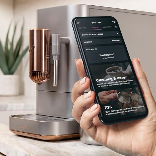 Café Affetto Automatic Espresso Machine + Milk Frother | Built - In & Adjustable Espresso Bean Grinder | One - Touch Brew in 90 Seconds | Steel Silver, 1.2 Liter, (C7CEBBS2RS3) - electronicsexpo.com - Coffee Machines
