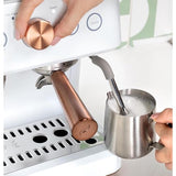 Café Bellissimo Semi Automatic Espresso Machine + Milk Frother | WiFi Connected, Smart Home Kitchen Essentials | Built - In Bean Grinder, 15 - Bar Pump & 95 - Ounce Water Reservoir | Matte White - electronicsexpo.com - Coffee Machines