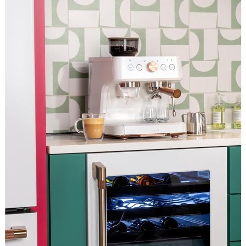 Café Bellissimo Semi Automatic Espresso Machine + Milk Frother | WiFi Connected, Smart Home Kitchen Essentials | Built - In Bean Grinder, 15 - Bar Pump & 95 - Ounce Water Reservoir | Matte White - electronicsexpo.com - Coffee Machines
