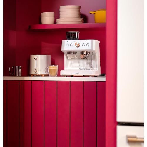 Café Bellissimo Semi Automatic Espresso Machine + Milk Frother | WiFi Connected, Smart Home Kitchen Essentials | Built - In Bean Grinder, 15 - Bar Pump & 95 - Ounce Water Reservoir | Matte White - electronicsexpo.com - Coffee Machines
