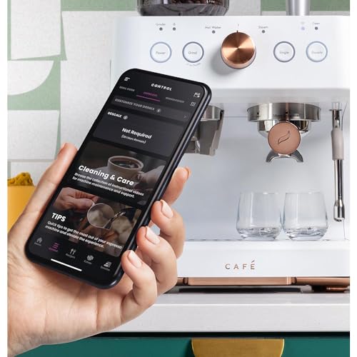 Café Bellissimo Semi Automatic Espresso Machine + Milk Frother | WiFi Connected, Smart Home Kitchen Essentials | Built - In Bean Grinder, 15 - Bar Pump & 95 - Ounce Water Reservoir | Matte White - electronicsexpo.com - Coffee Machines