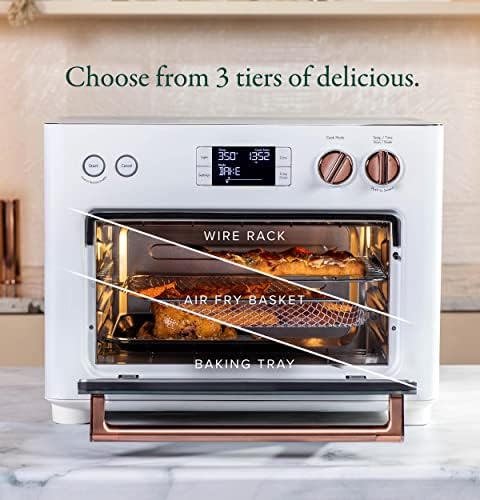 Café Couture Oven with 14 essential cooking modes, including Air Fry, CrispFinish, Bake, Broil, Roast, Toast, Pizza, WiFi & Smart Connected, Voice Control, Countertop Small Appliances, Matte White - electronicsexpo.com - Cookware