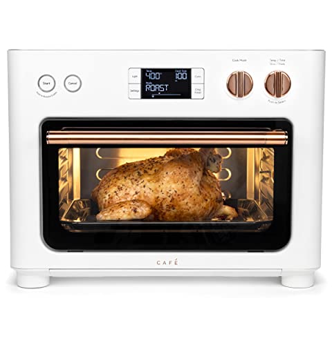 Café Couture Oven with 14 essential cooking modes, including Air Fry, CrispFinish, Bake, Broil, Roast, Toast, Pizza, WiFi & Smart Connected, Voice Control, Countertop Small Appliances, Matte White - electronicsexpo.com - Cookware
