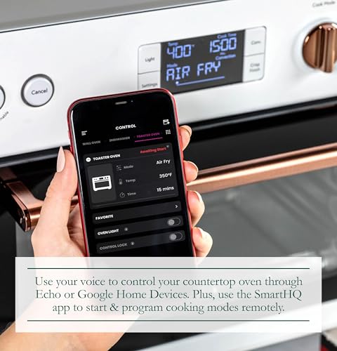 Café Couture Oven with 14 essential cooking modes, including Air Fry, CrispFinish, Bake, Broil, Roast, Toast, Pizza, WiFi & Smart Connected, Voice Control, Countertop Small Appliances, Matte White - electronicsexpo.com - Cookware
