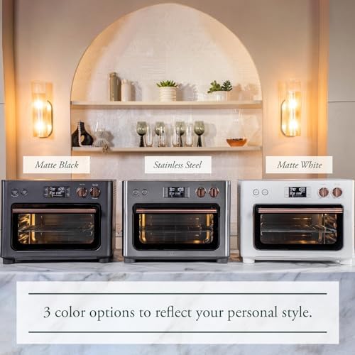 Café Couture Oven with 14 essential cooking modes, including Air Fry, CrispFinish, Bake, Broil, Roast, Toast, Pizza, WiFi & Smart Connected, Voice Control, Countertop Small Appliances, Matte White - electronicsexpo.com - Cookware