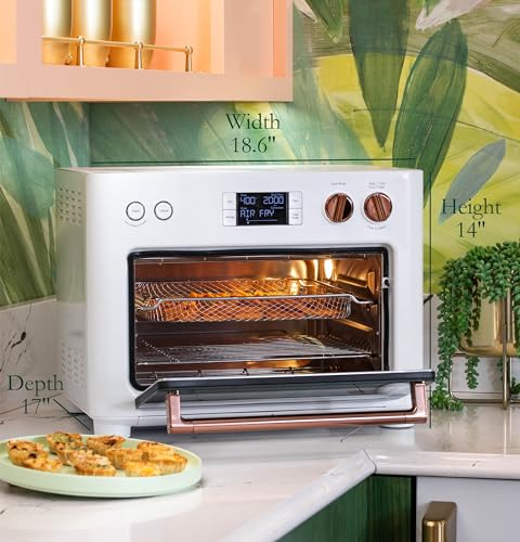 Café Couture Oven with 14 essential cooking modes, including Air Fry, CrispFinish, Bake, Broil, Roast, Toast, Pizza, WiFi & Smart Connected, Voice Control, Countertop Small Appliances, Matte White - electronicsexpo.com - Cookware