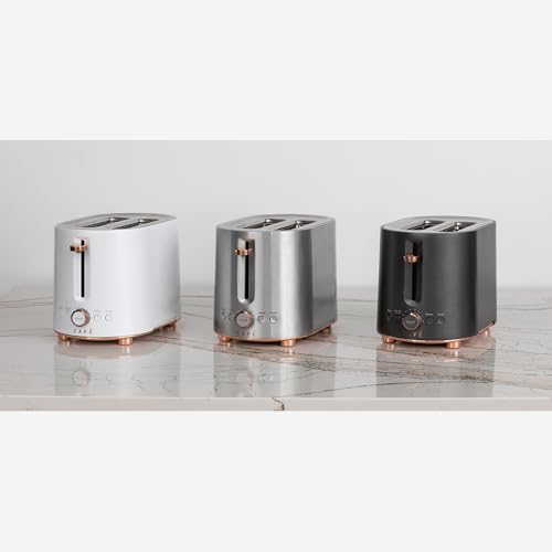 Café Express Finish 2 - Slice Toaster | Extra - Wide Slots, Extra Lift for Waffles, Pastries, Texas Toast & More | 4 Pre - Set Functions, 8 Shade Options | Countertop Kitchen Essentials | Stainless Steel - electronicsexpo.com - Coffee Machines