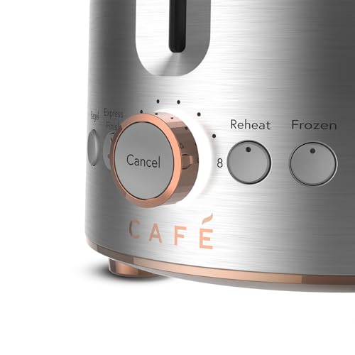 Café Express Finish 2 - Slice Toaster | Extra - Wide Slots, Extra Lift for Waffles, Pastries, Texas Toast & More | 4 Pre - Set Functions, 8 Shade Options | Countertop Kitchen Essentials | Stainless Steel - electronicsexpo.com - Coffee Machines