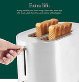 Café Express Finish 2 - Slice Toaster | Extra - Wide Slots, Extra Lift for Waffles, Pastries, Texas Toast & More | 4 Pre - Set Functions, 8 Shade Options | Countertop Kitchen Essentials | Matte White - electronicsexpo.com - Coffee Machines