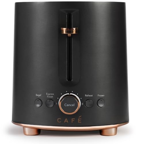 Café Express Finish 2 - Slice Toaster | Extra - Wide Slots, Extra Lift for Waffles, Pastries, Texas Toast & More | 4 Pre - Set Functions, 8 Shade Options | Countertop Kitchen Essentials | Matte Black - electronicsexpo.com - Coffee Machines