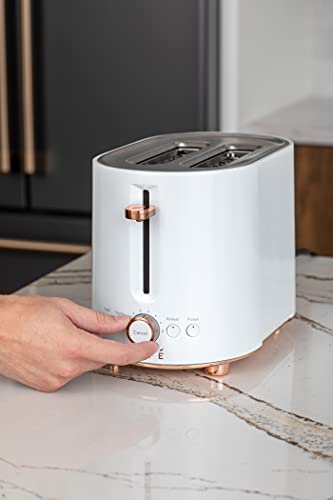 Café Express Finish 2 - Slice Toaster | Extra - Wide Slots, Extra Lift for Waffles, Pastries, Texas Toast & More | 4 Pre - Set Functions, 8 Shade Options | Countertop Kitchen Essentials | Matte White - electronicsexpo.com - Coffee Machines