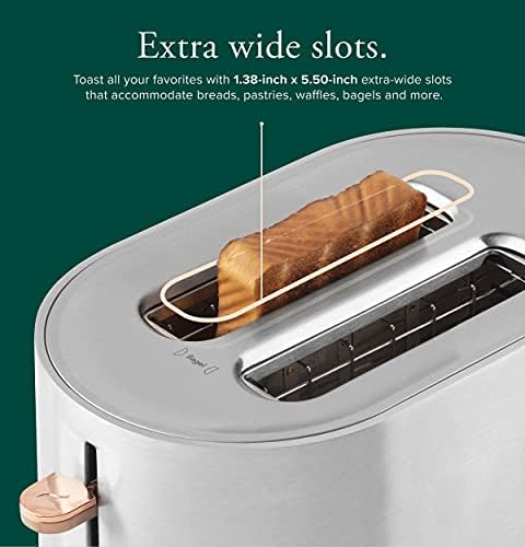 Café Express Finish 2 - Slice Toaster | Extra - Wide Slots, Extra Lift for Waffles, Pastries, Texas Toast & More | 4 Pre - Set Functions, 8 Shade Options | Countertop Kitchen Essentials | Matte White - electronicsexpo.com - Coffee Machines