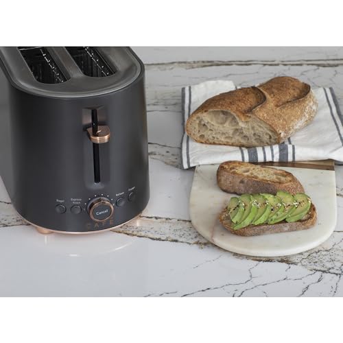 Café Express Finish 2 - Slice Toaster | Extra - Wide Slots, Extra Lift for Waffles, Pastries, Texas Toast & More | 4 Pre - Set Functions, 8 Shade Options | Countertop Kitchen Essentials | Matte Black - electronicsexpo.com - Coffee Machines