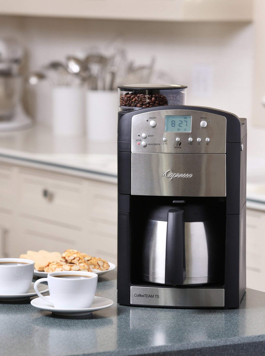 Capresso 465 CoffeeTeam TS 10 - Cup Digital Coffeemaker with Conical Burr Grinder and Thermal Carafe - electronicsexpo.com - Coffee Machines