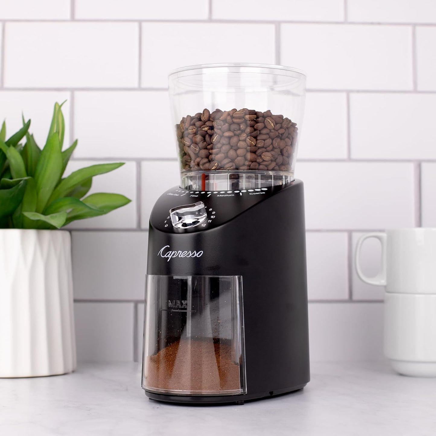 Capresso Infinity Plus Conical Burr Grinder (Black) - electronicsexpo.com - Coffee Grinders