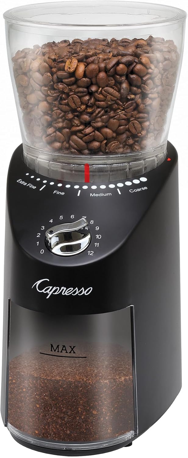 Capresso Infinity Plus Conical Burr Grinder (Black) - electronicsexpo.com - Coffee Grinders