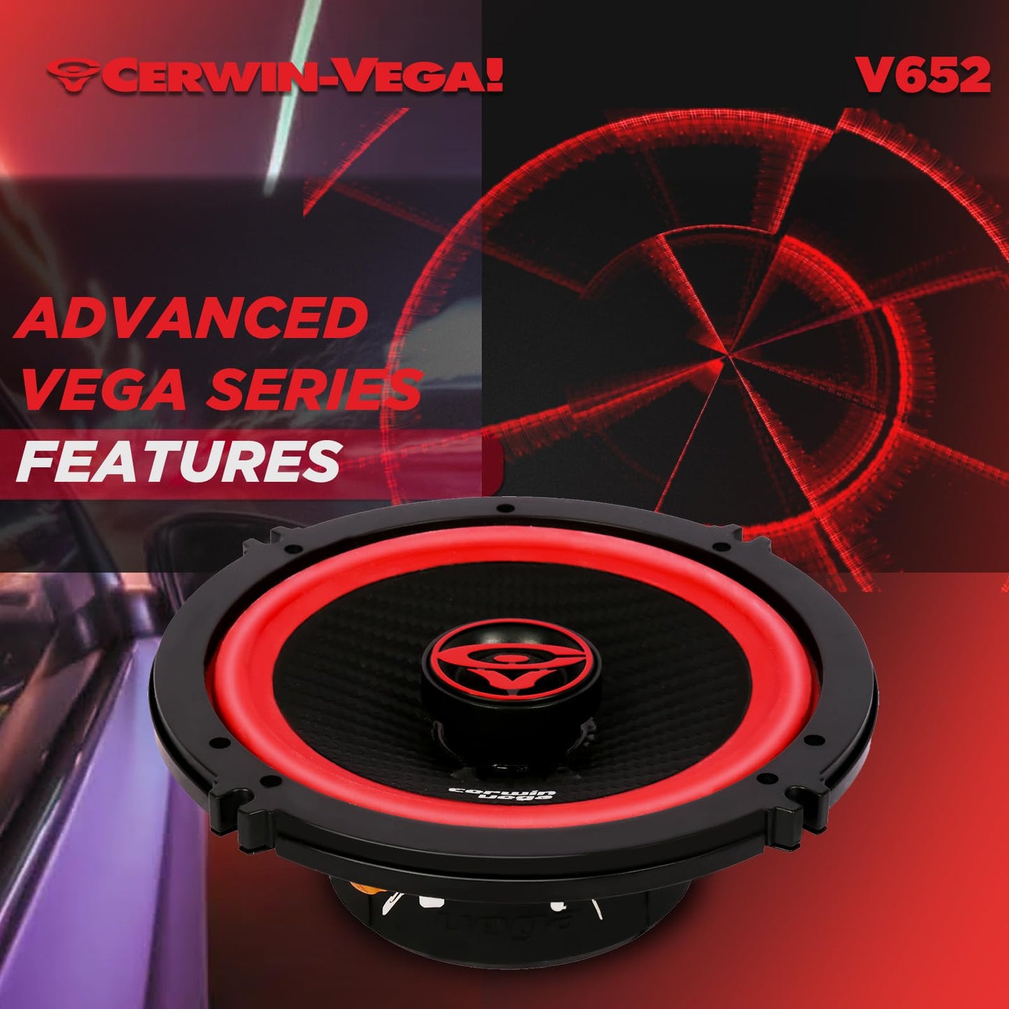 Cerwin Vega V652 2025 Edition 6.5" 2 - Way Coaxial Full - Range Speakers (Pair) - electronicsexpo.com - Car Speakers