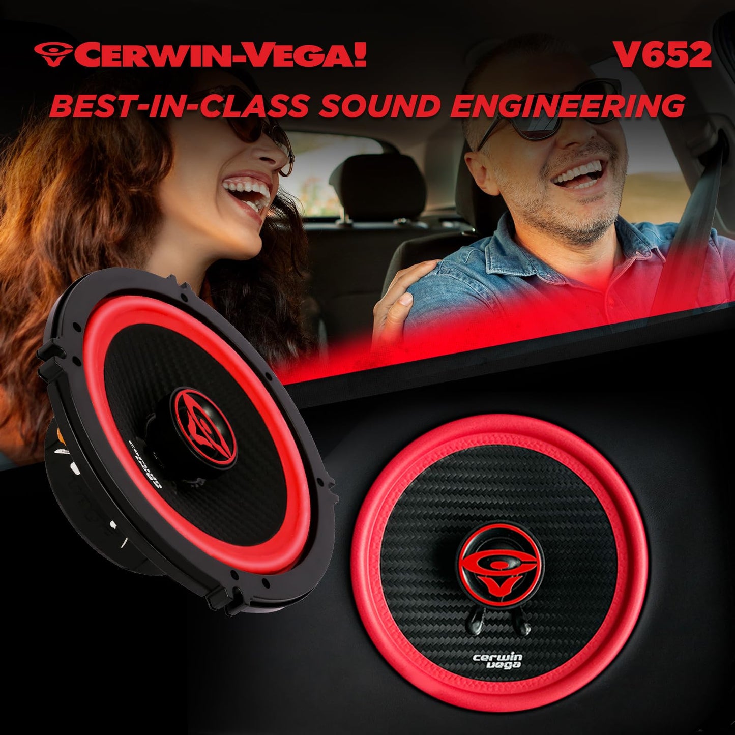 Cerwin Vega V652 2025 Edition 6.5" 2 - Way Coaxial Full - Range Speakers (Pair) - electronicsexpo.com - Car Speakers