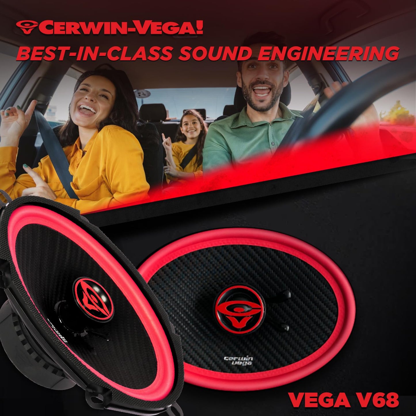 Cerwin Vega V68 2025 Edition 6" x 8" 2 - Way Coaxial Full - Range Car Speakers (Pair) - electronicsexpo.com - Car Speakers
