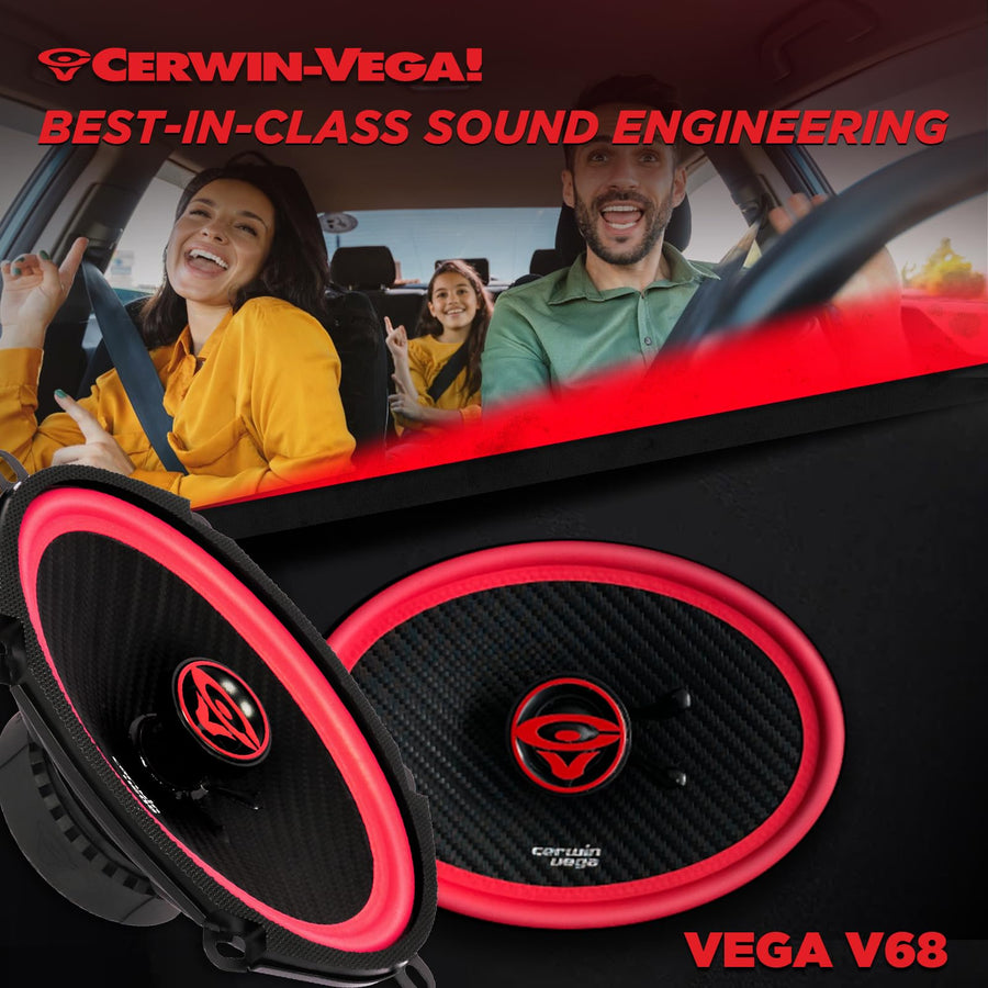 Cerwin Vega V68 2025 Edition 6" x 8" 2 - Way Coaxial Full - Range Car Speakers (Pair) - electronicsexpo.com - Car Speakers