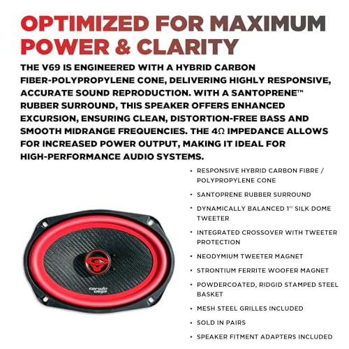 Cerwin Vega V69 2025 Edition 6" x 9" 2 - Way Coaxial Full - Range Car Speakers (Pair) - electronicsexpo.com - Car Speakers