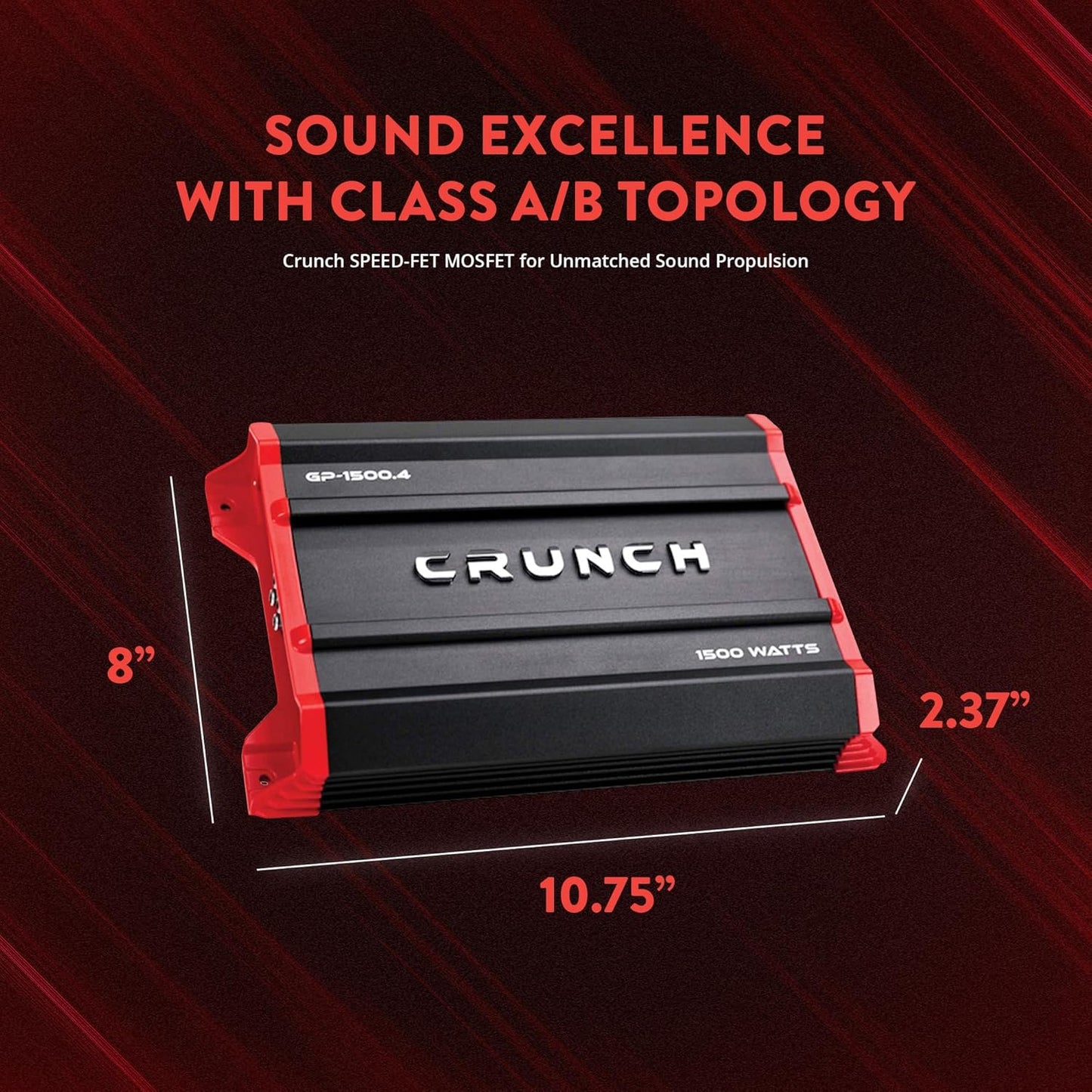 Crunch Ground Pounder GP - 1500.4 1500 Watt 4 Channel Amplifier - electronicsexpo.com - Amplifiers