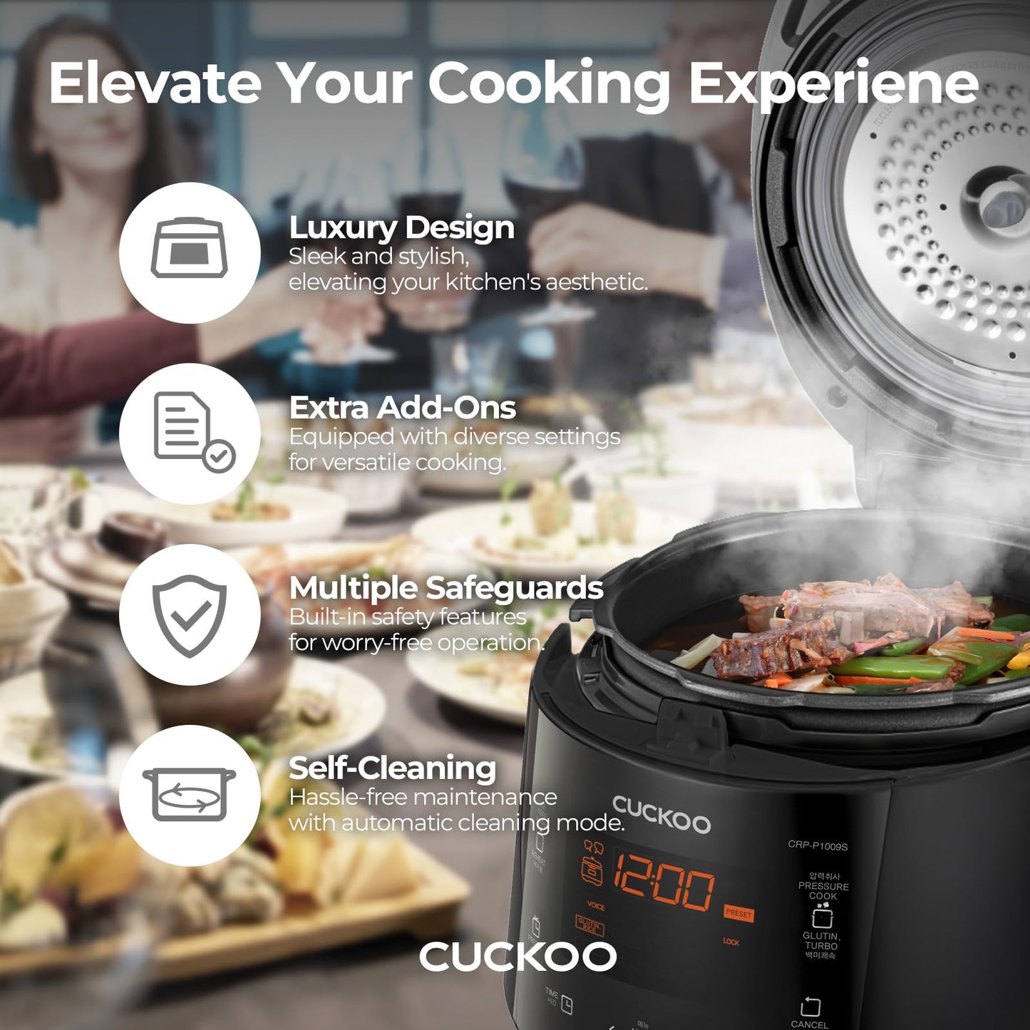Cuckoo CRP - P1009SB 10 - Cup (Uncooked) / 20 - Cup (Cooked) Heating Pressure Rice Cooker - electronicsexpo.com - Rice Cookers