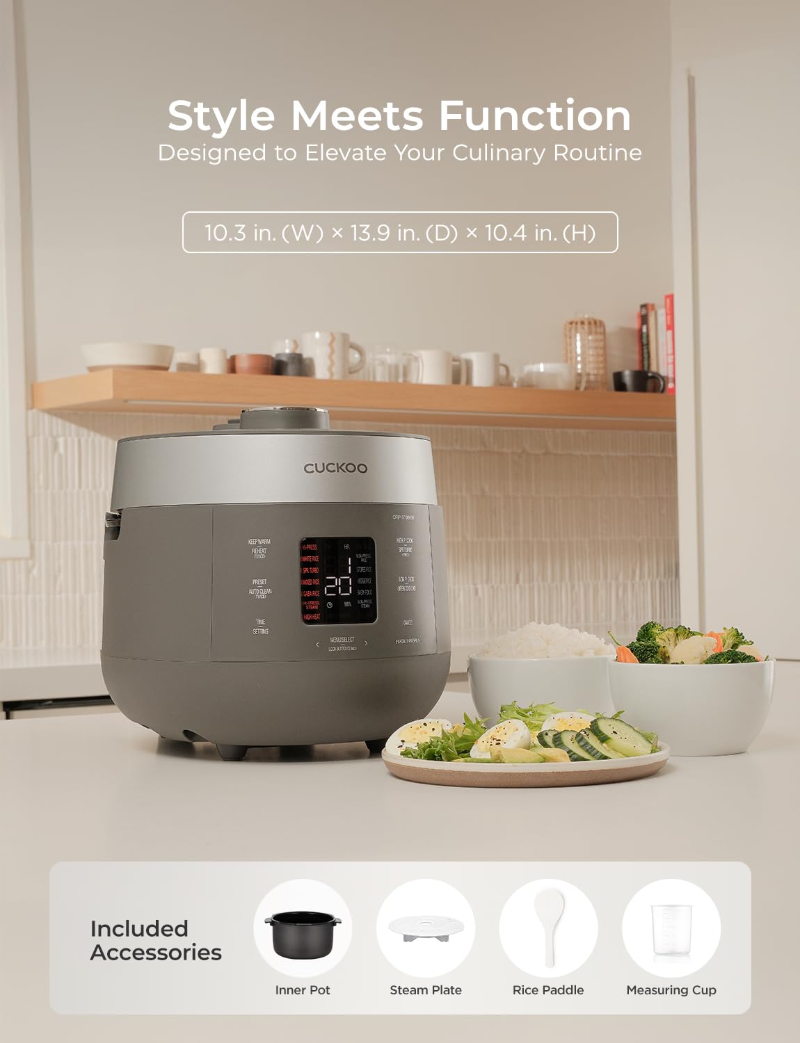 Cuckoo CRP - ST0609FG 6 - Cup Twin Pressure Rice Cooker &amp; Warmer with Nonstick Pot, 16 Menus - electronicsexpo.com - Rice Cookers