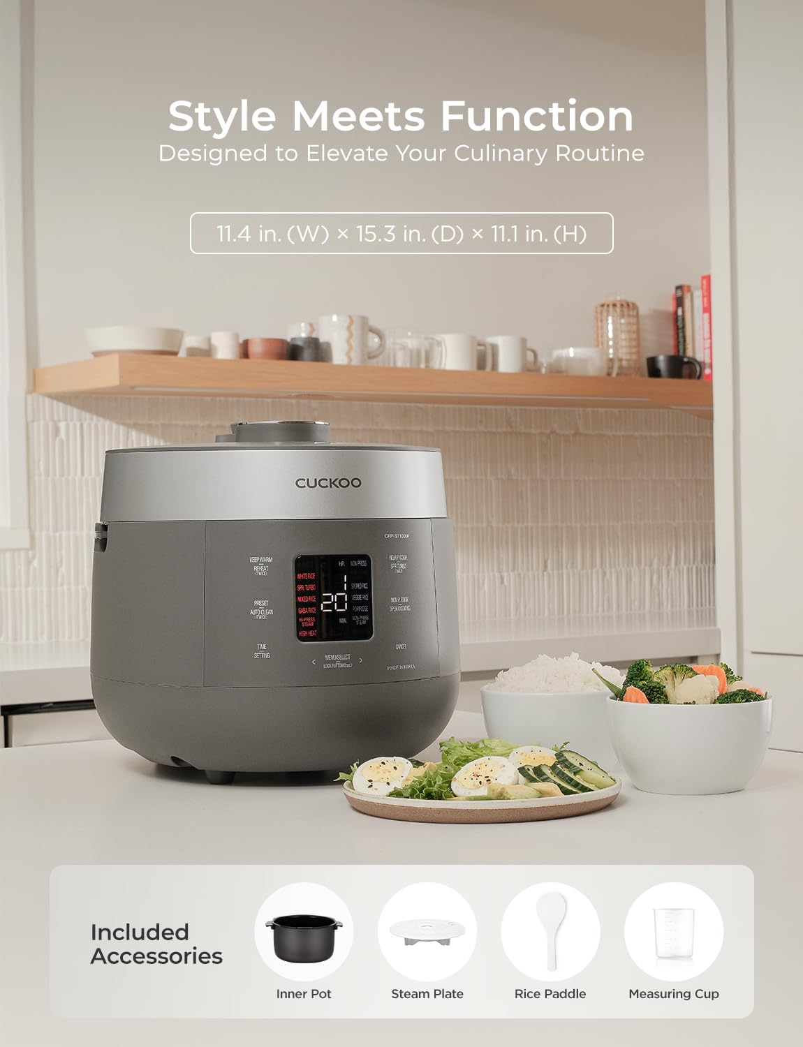 Cuckoo CRP - ST1009FG 10 - Cup Twin Pressure Rice Cooker &amp; Warmer with Nonstick Pot, 16 Menu Modes - electronicsexpo.com - Rice Cookers