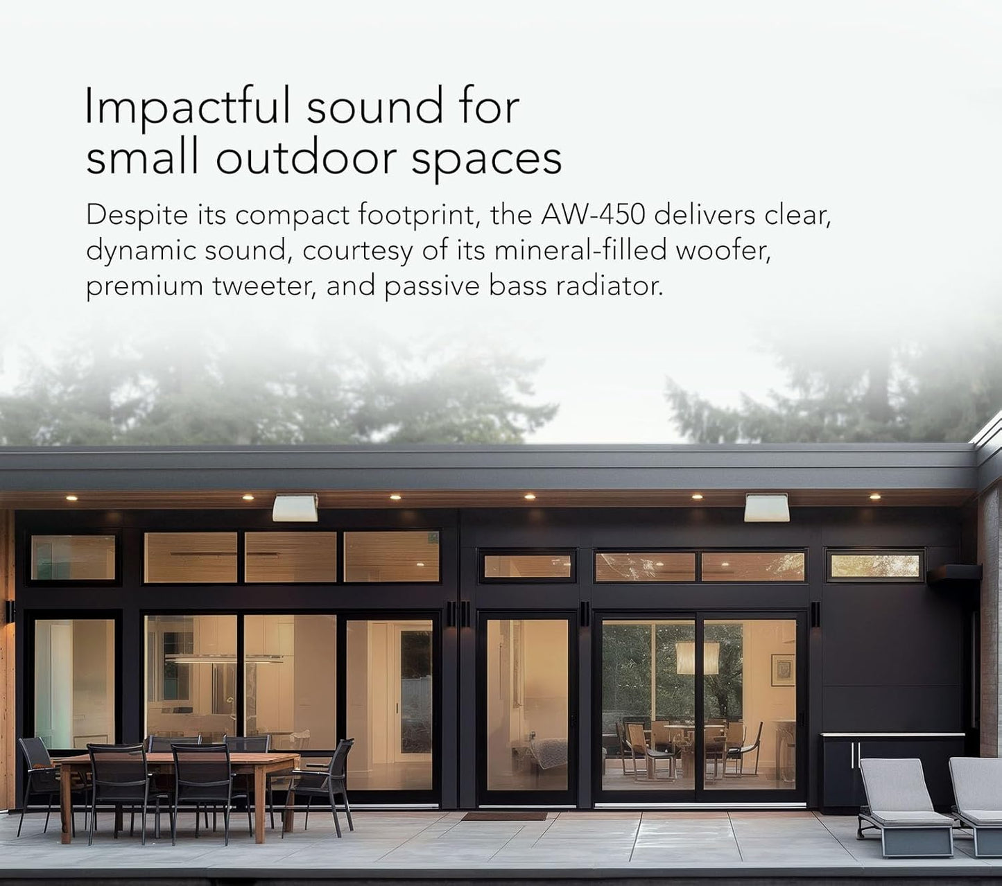 Definitive Technology AW - 450 All - Weather Outdoor Speakers (Black, Pair) with 4.5” Woofer, 1” Tweeter & Passive Bass Radiator (Bundle) - electronicsexpo.com - Outdoor Speakers