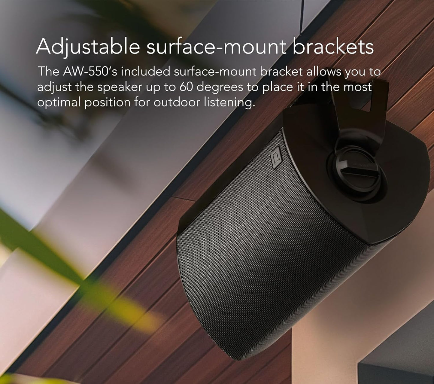 Definitive Technology AW - 550 All - Weather Outdoor Speakers (Black, Pair) with 5.25” Woofer, 1” Tweeter & Passive Bass Radiator + Denon HEOS Hi - Res Wireless Streaming Amplifier for High - Fidelity Sound (Bundle) - electronicsexpo.com - Outdoor Speakers