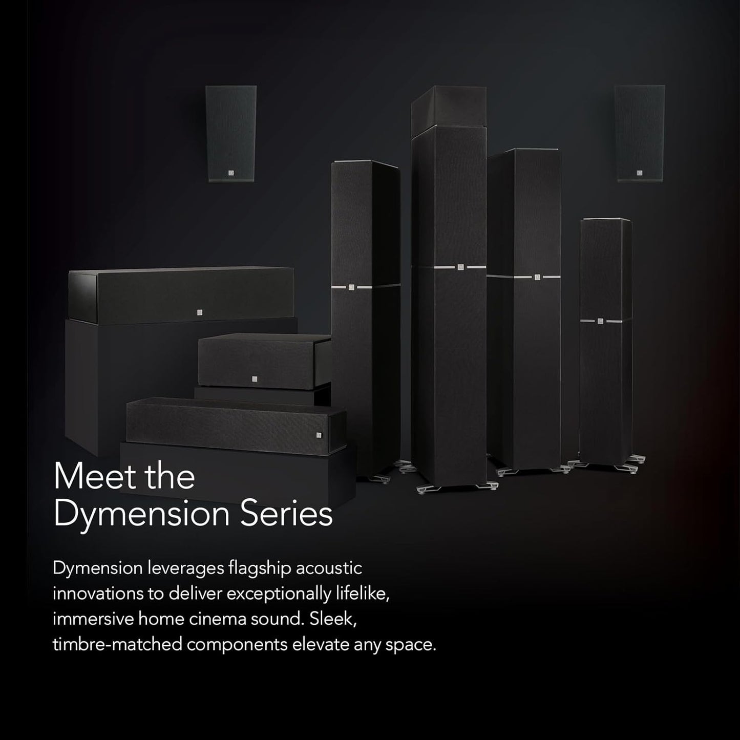 Definitive Technology Dymension 5 - Channel Surround Sound System - Bundle with (2) DM60 Towers, (1) DM10 Center Channel, and (2) DM95 Rear Speakers - electronicsexpo.com - Home Theater Systems & Packages