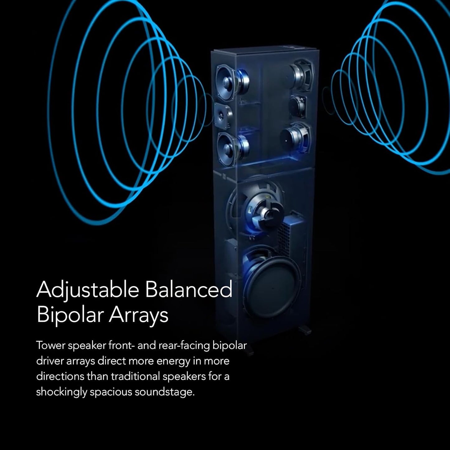 Definitive Technology Dymension 5 Channel Surround Sound System - Bundle with (2) DM80 Towers, (1) DM10 Center Channel, and (2) DM95 Rear Speakers - electronicsexpo.com - 