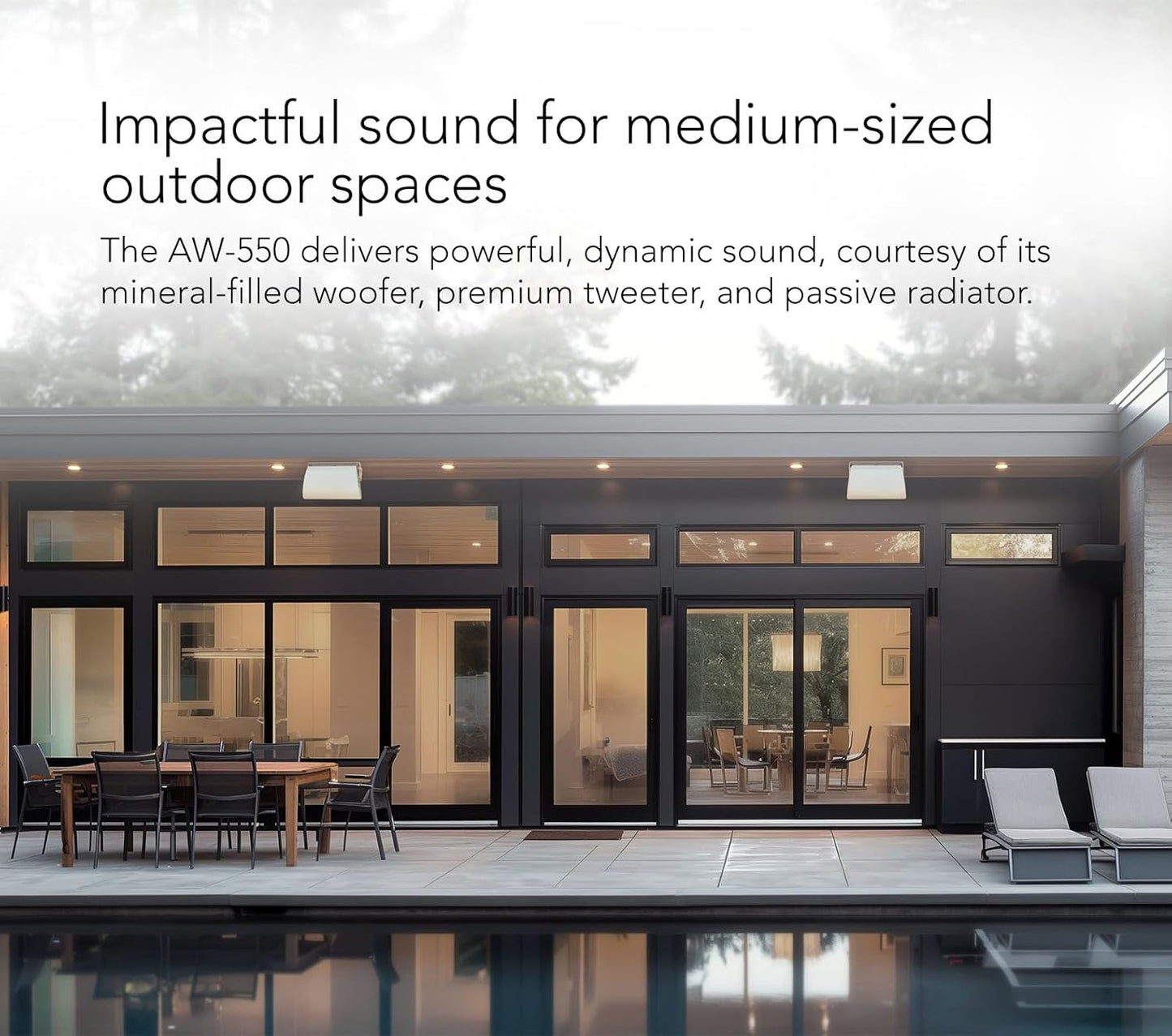 Definitive Technology Dymension AW - 550 All - Weather Outdoor Speaker Bundle (White, 2 Pairs) – 5.25" Woofer, 1” Tweeter & Passive Bass Radiator, Two - Way Surface Mount, IP66 Rated (4 Speaker Bundle) - electronicsexpo.com - Outdoor Speakers