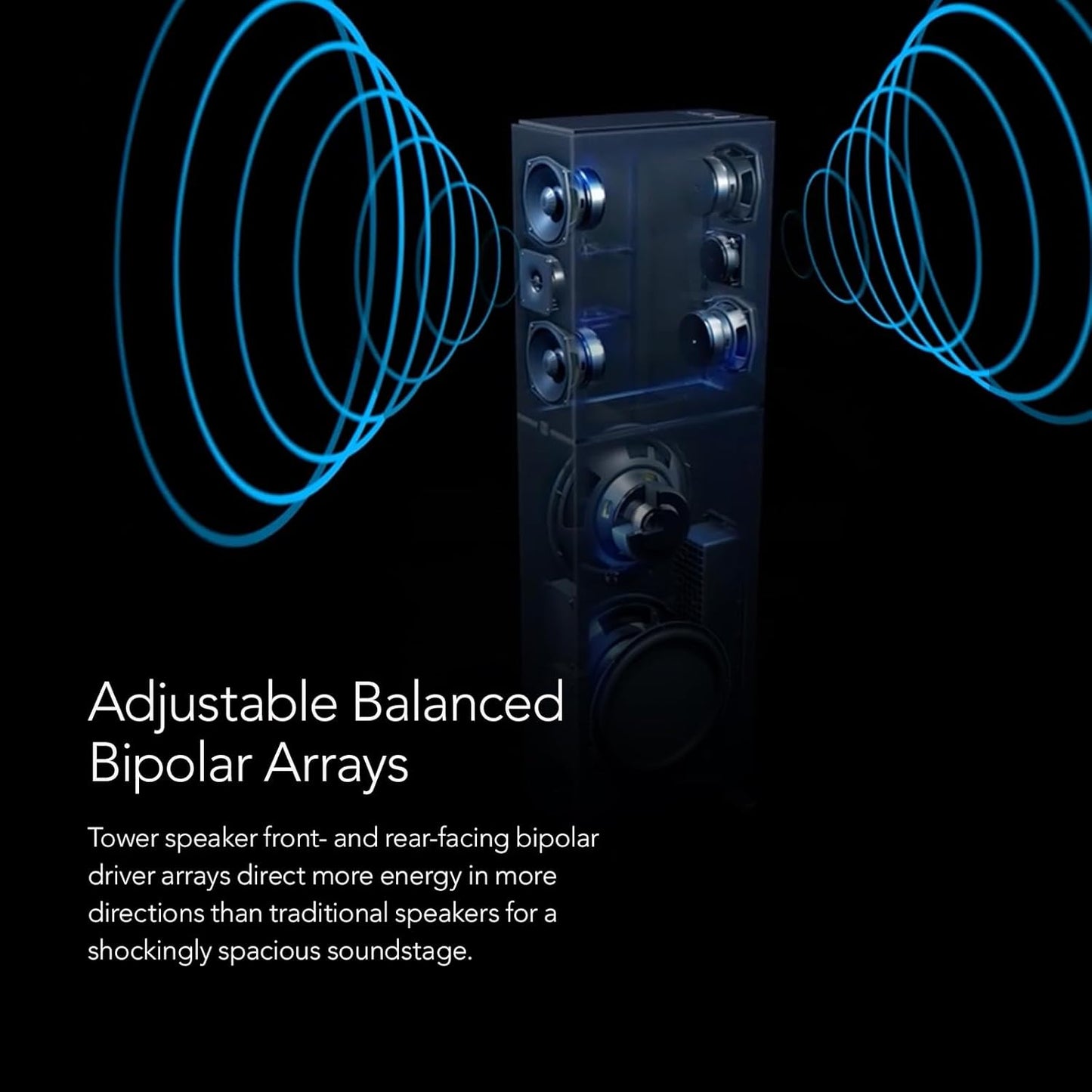 Definitive Technology Dymension DM40 Slim Tower Speakers, Adjustable Bipolar Arrays, (4) 4.5" Midrange Woofers, & Tweeter (Bundle) - electronicsexpo.com - Floor Standing Speakers