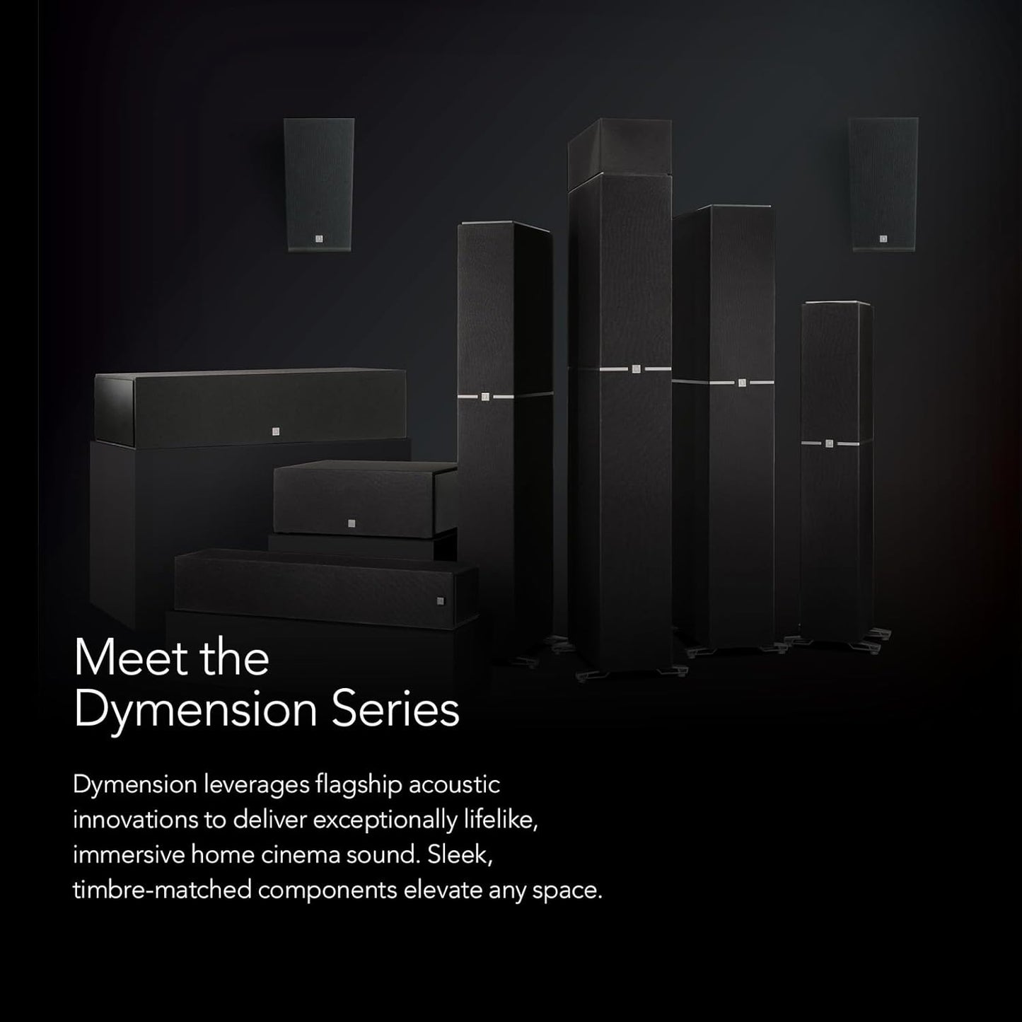 Definitive Technology Dymension DM40 Slim Tower Speakers, Adjustable Bipolar Arrays, (4) 4.5" Midrange Woofers, & Tweeter (Bundle) - electronicsexpo.com - Floor Standing Speakers