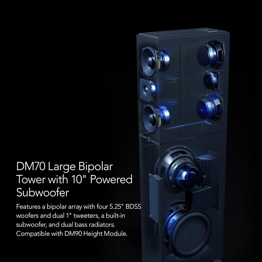 Definitive Technology Dymension DM70 Large Tower Speaker, with Adjusta