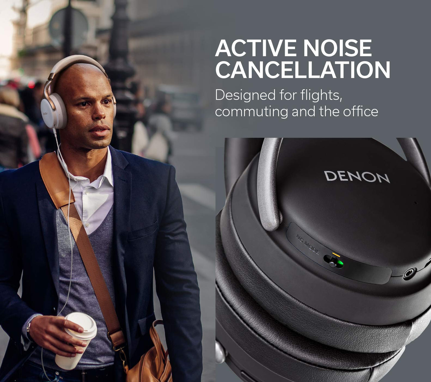 Denon AH - GC25NC Premium Noise - Cancelling Wired Headphones (White) - electronicsexpo.com - Headphones