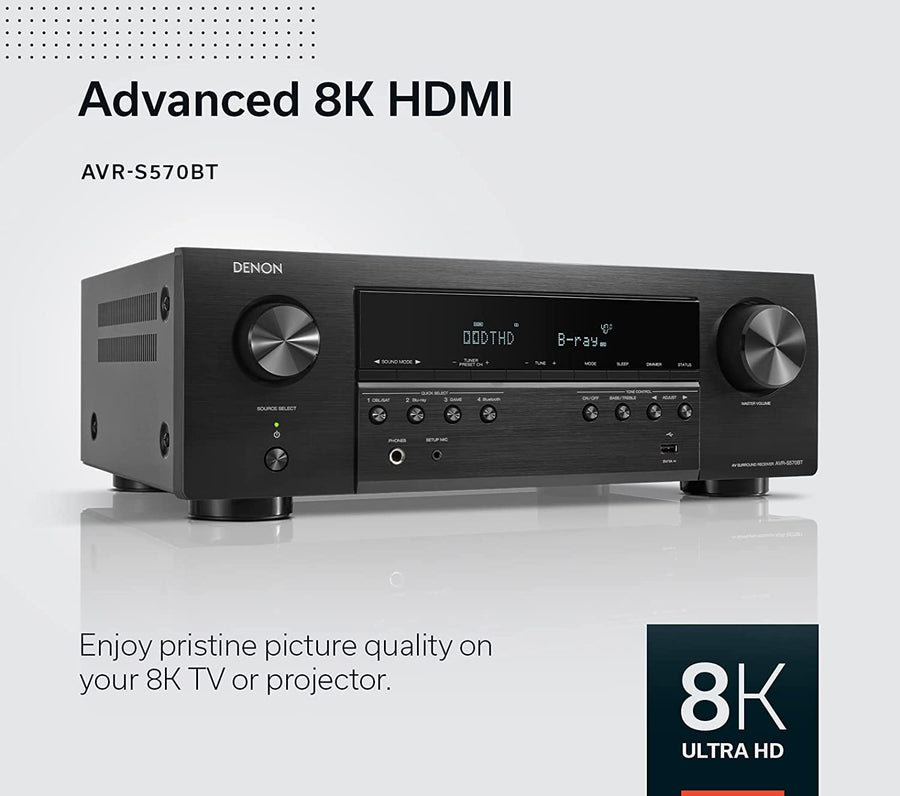 Denon AVR - S570BT 5.2 Channel Home Theater Receiver (Certified Refurbished) - electronicsexpo.com - Home Theater Receivers