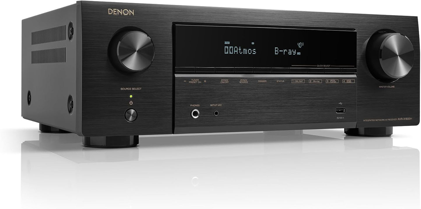 Denon AVR - X1800H 7.2 - Channel Home Theater Receiver with Wi - Fi, Bluetooth, Apple AirPlay 2, and Amazon Alexa Compatibility (Certified Refurbished) - electronicsexpo.com - Home Theater Receivers