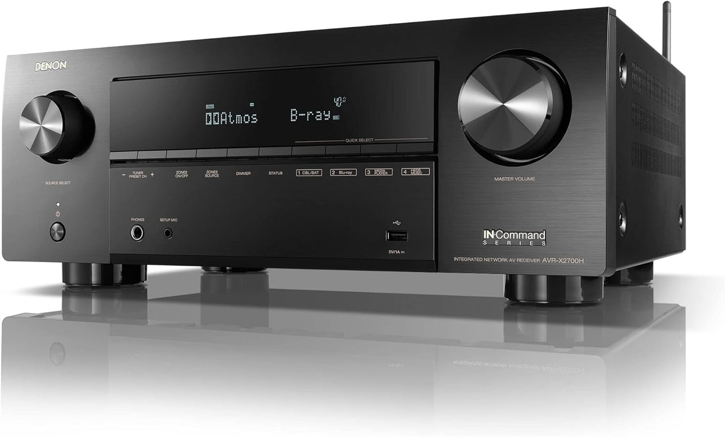 Denon AVR - X2700H 7.2 - Channel 8K Ultra HD Home Theater Receiver with 3D Audio and HEOS Built - In (Certified Refurbished) - electronicsexpo.com - Home Theater Receivers