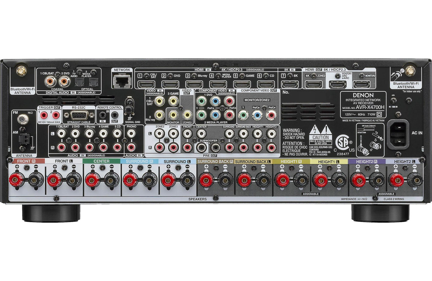 Denon AVR - X4700H 9.2 - Ch. Home Theater Receiver with Wi - Fi, Bluetooth, Apple AirPlay 2, and Amazon Alexa Compatibility (Certified Refurbished) - electronicsexpo.com - Home Theater Receivers