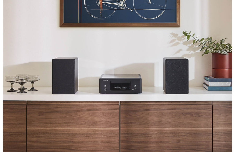 Denon CEOL RCD - N12 Compact Stereo Receiver with Built - In CD Player, Tuner, Bluetooth, Apple AirPlay 2, and HEOS Streaming - electronicsexpo.com - CD Players