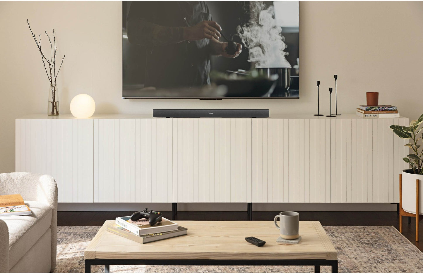 Denon DHT-C210 Powered 2.1-Channel Sound Bar with Dolby Atmos and Blue