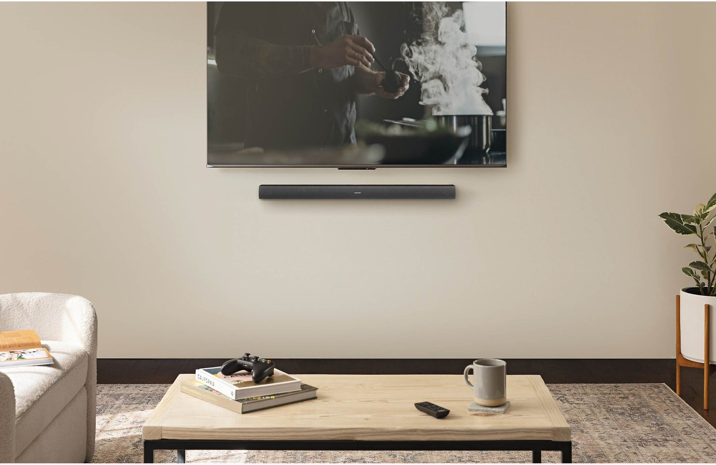 Denon DHT-C210 Powered 2.1-Channel Sound Bar with Dolby Atmos and Blue