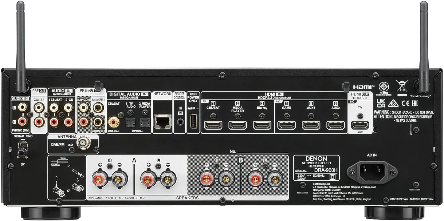 Denon DRA - 900H 2.2 - Channel 8K Stereo Receiver - electronicsexpo.com - Home Theater Receivers