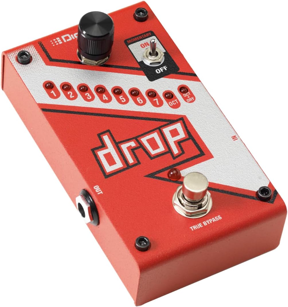 DigiTech Drop Polyphonic Drop - Tune Pitch - Shift Pedal (Red) - electronicsexpo.com - Guitar Pedals & Effects