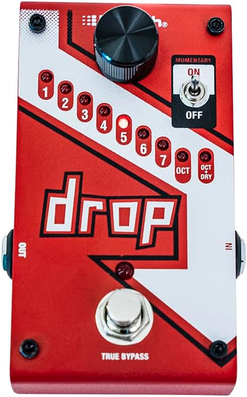 DigiTech Drop Polyphonic Drop - Tune Pitch - Shift Pedal (Red) - electronicsexpo.com - Guitar Pedals & Effects
